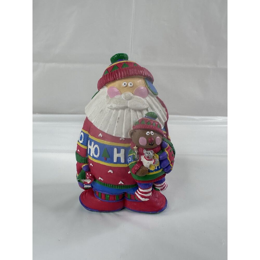 Santa Claus Ugly Christmas Sweater Teddy Figurine Follies